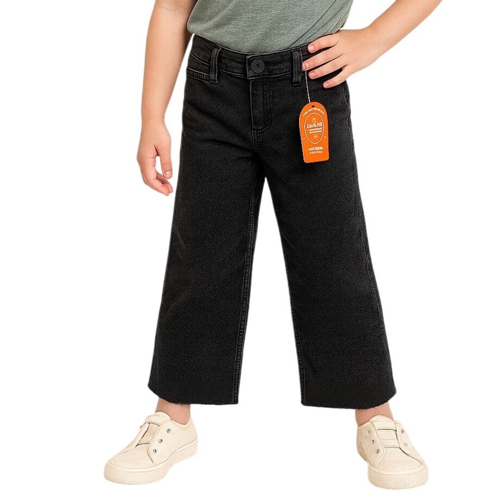 Wonder Nation Jeans Wide Leg S‎ Black Classic Straight Casual Modern NEW 6/6x